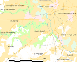 Map commune FR insee code 69089
